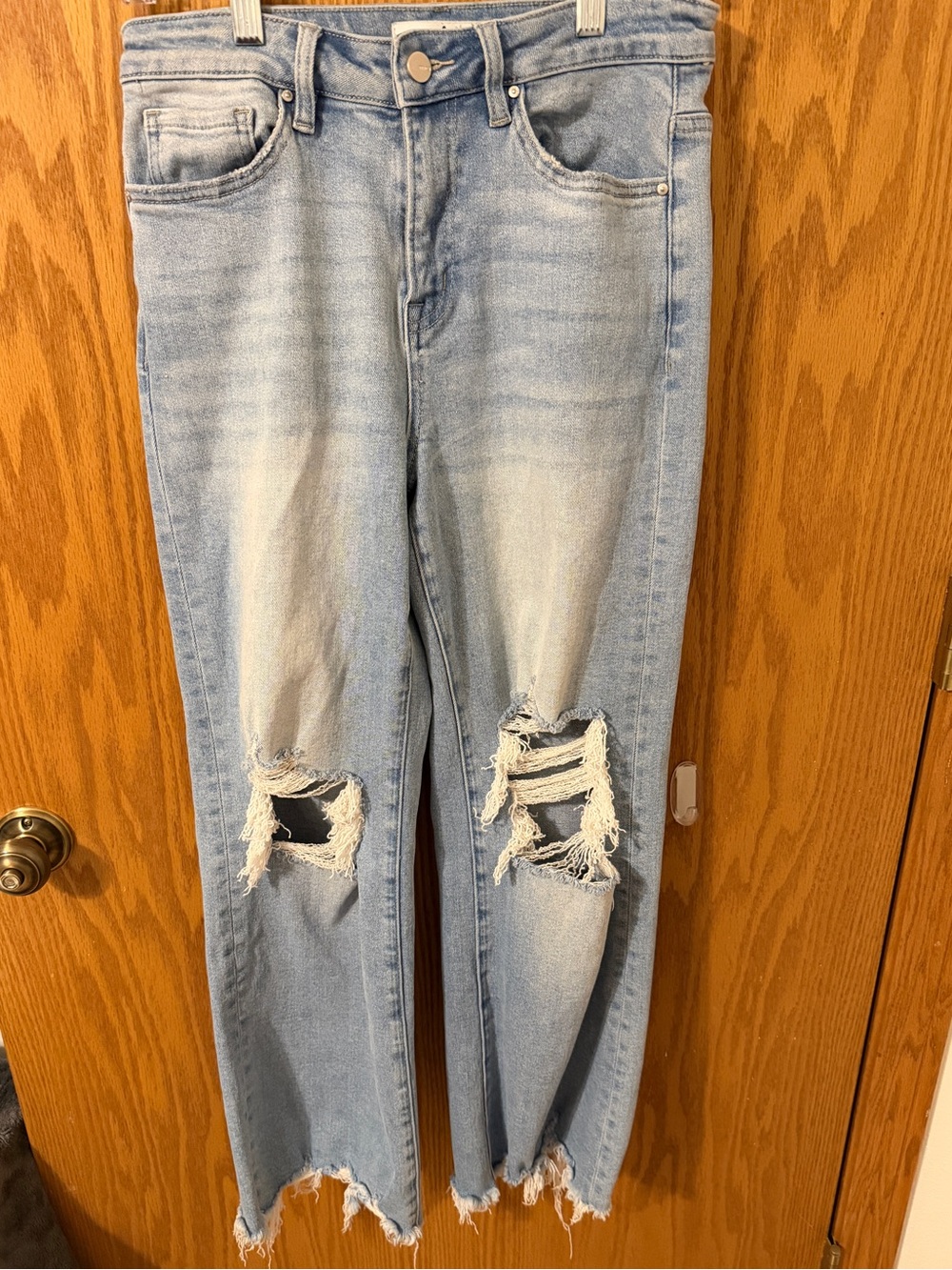 Mica Los Angeles Size 26 Distressed Light Wash High Rise Straight Jeans